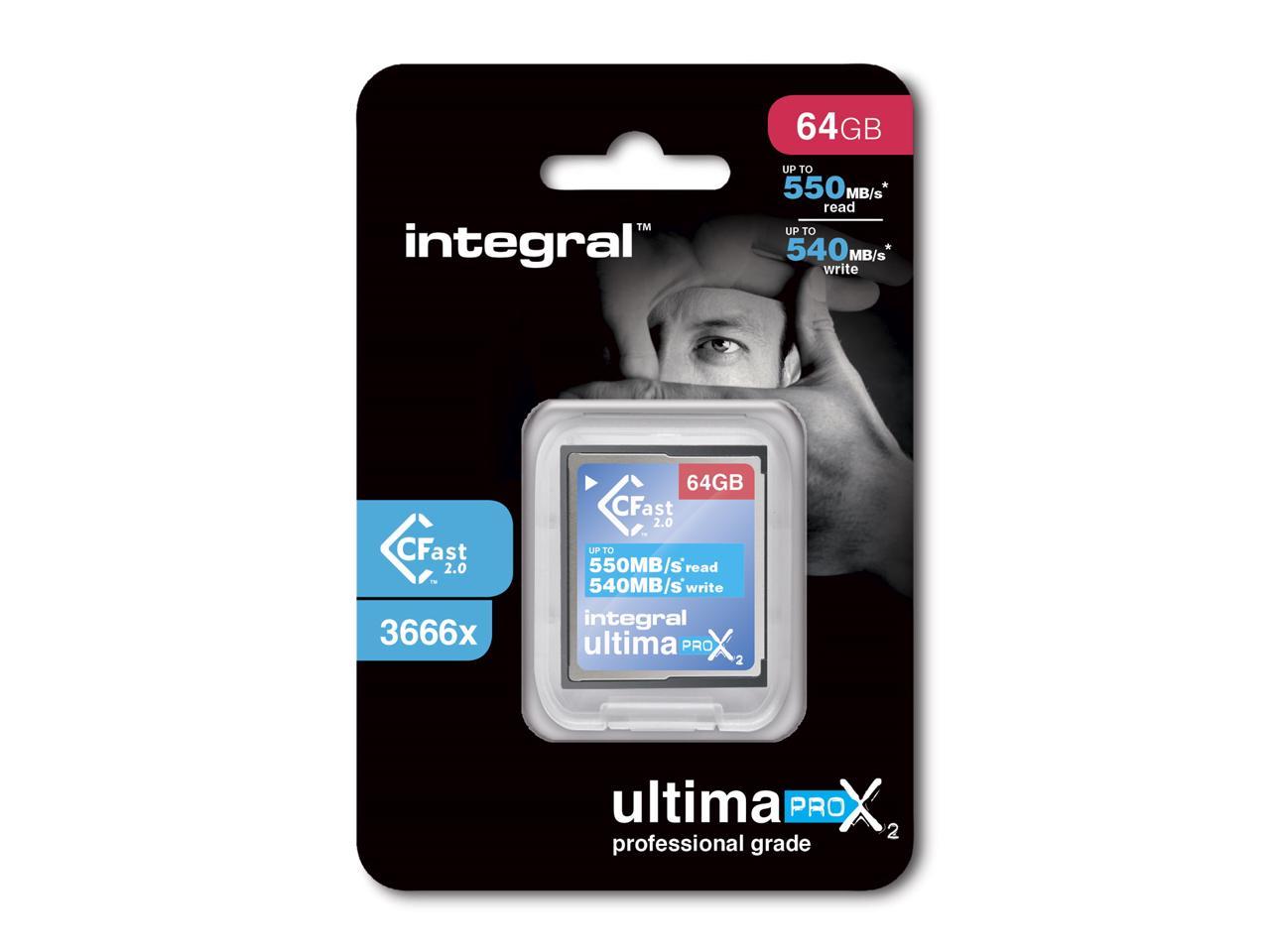 64GB Integral Ultimapro X2 CFast 2.0 3666x Memory Card