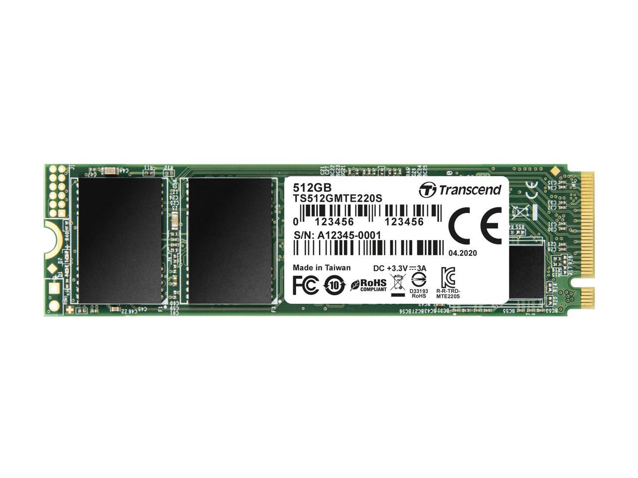 Transcend 220S 512 GB Solid State Drive - PCI Express (PCI Express 3.0 x4) - Internal - M.2 2280