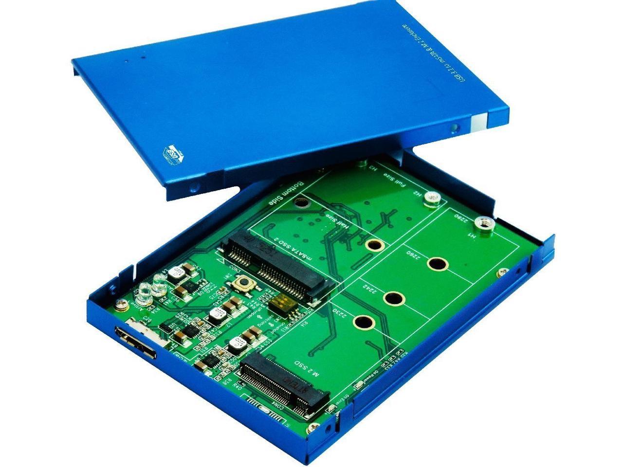 ZTC 2-in-1 USB 3.1 Sky Enclosure M.2 (NGFF) & mSATA SSD to USB 3.1 Board Adapter. USAP High Performance with Real 10G Speed. Model ZTC-EN009