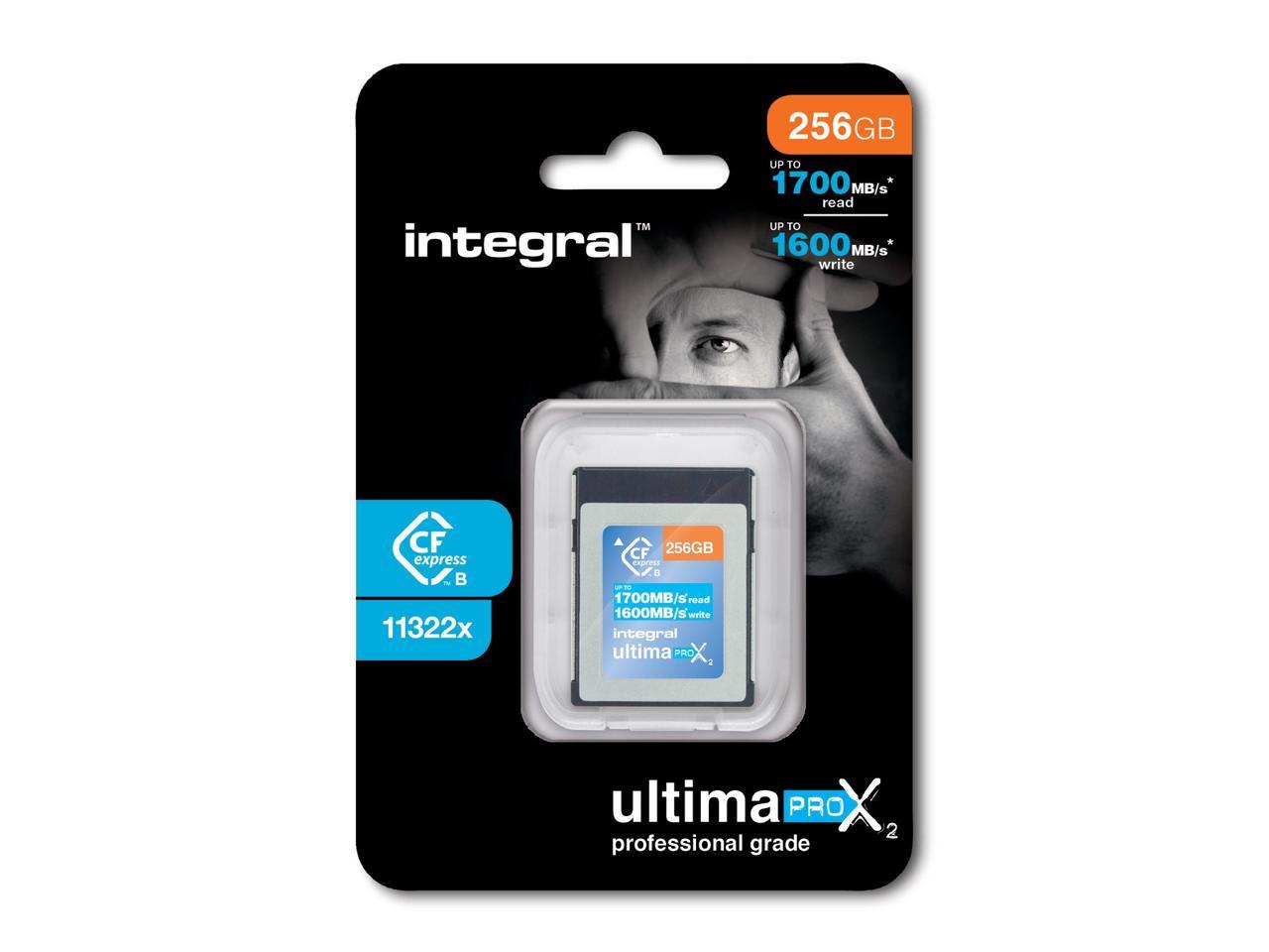 256GB Integral Ultima Pro X2 CFexpress Memory Card 11322X Speed 1700/1600 MB/sec Read/Write