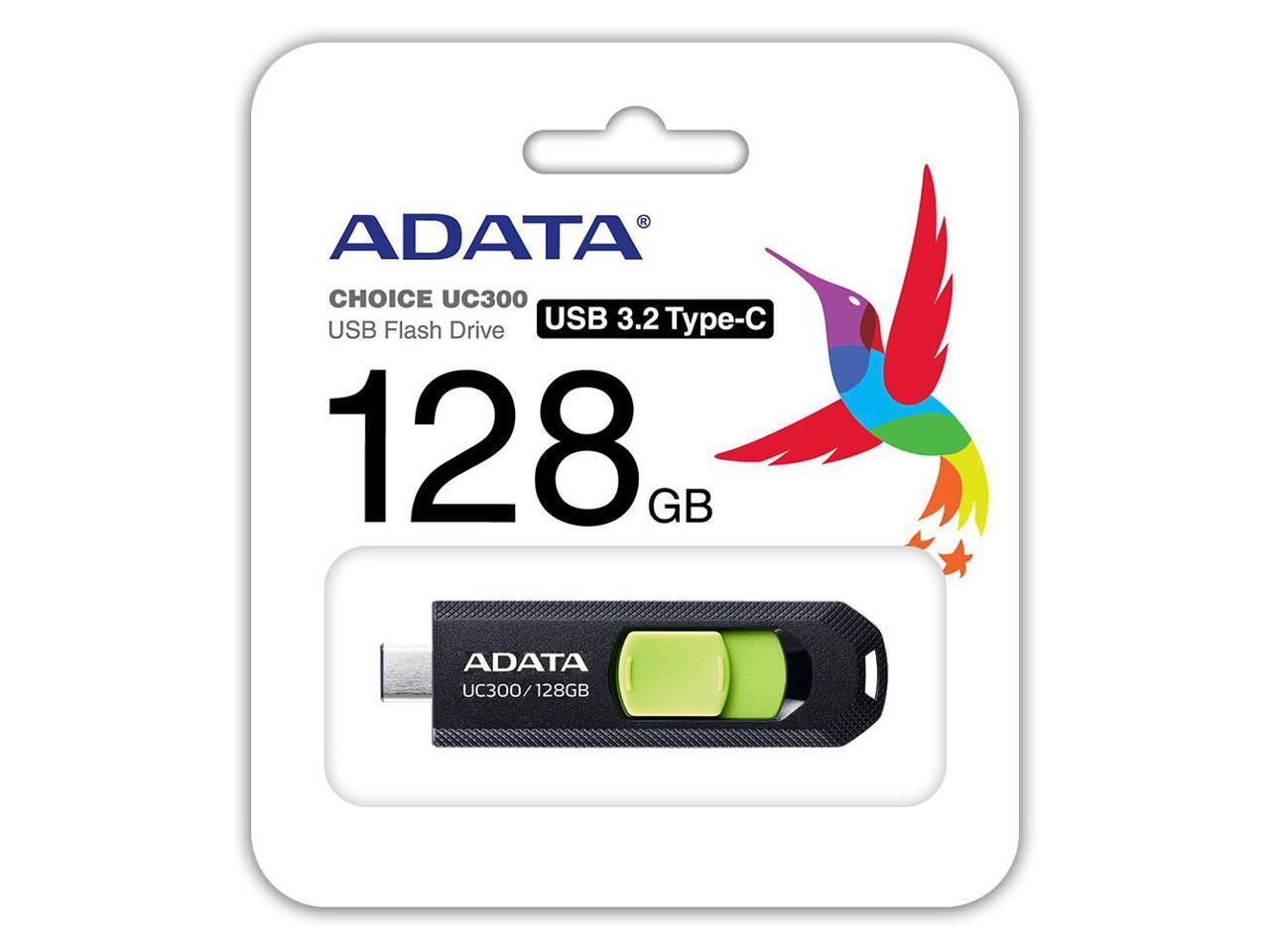 128GB AData USB3.2 UC300 Type-C USB Flash Drive Black/Green