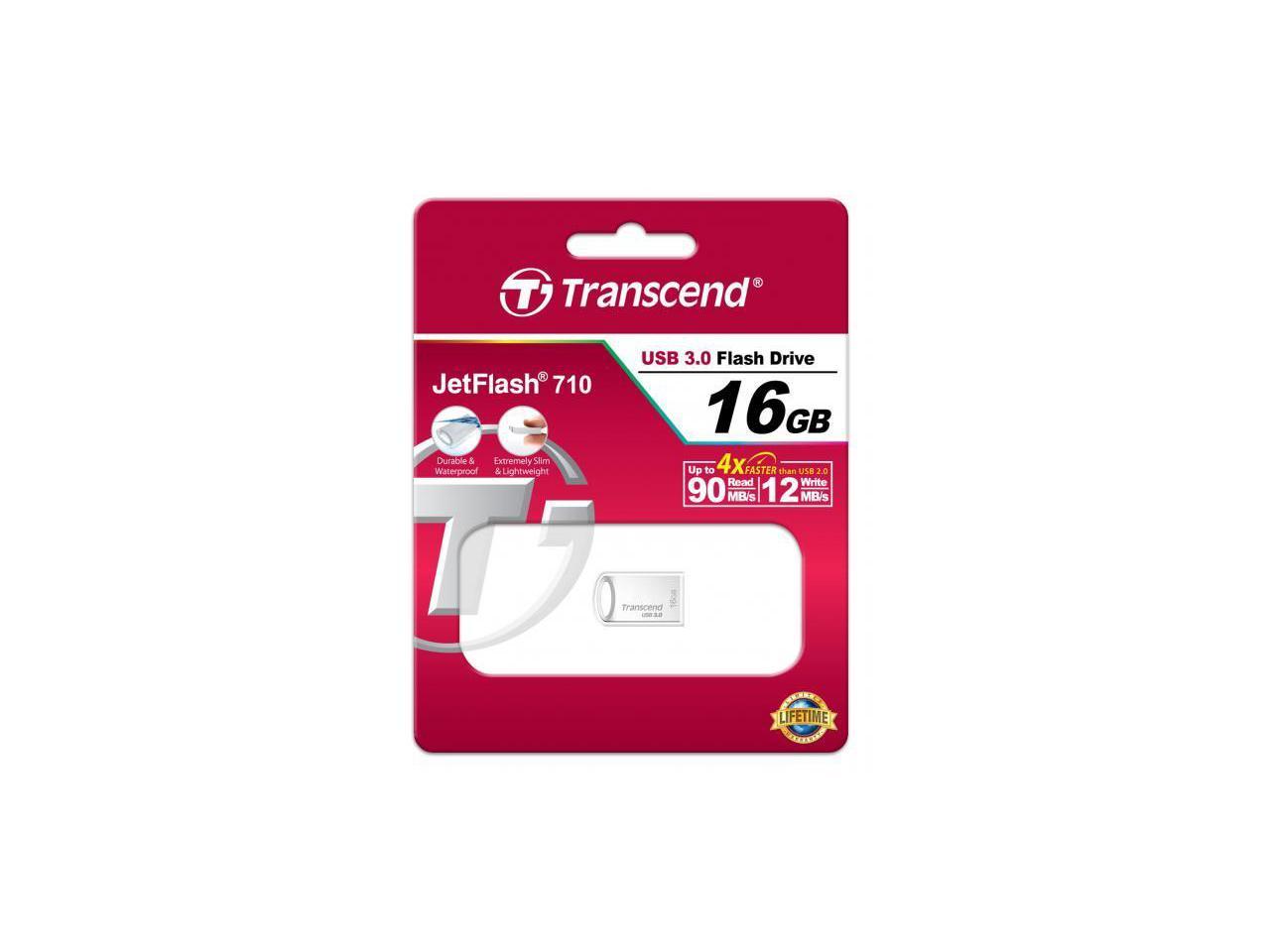 16GB Transcend JetFlash 710S Silver Metallic USB3.0 Flash Drive