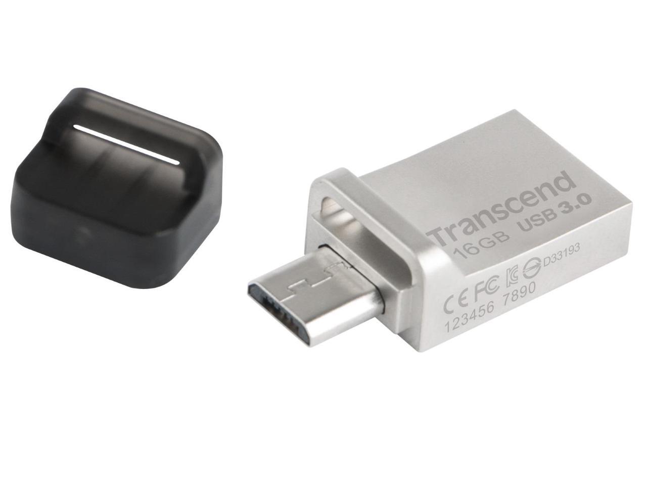 16GB Transcend Jetflash 880S OTG USB3.0 Flash Drive - Silver Edition