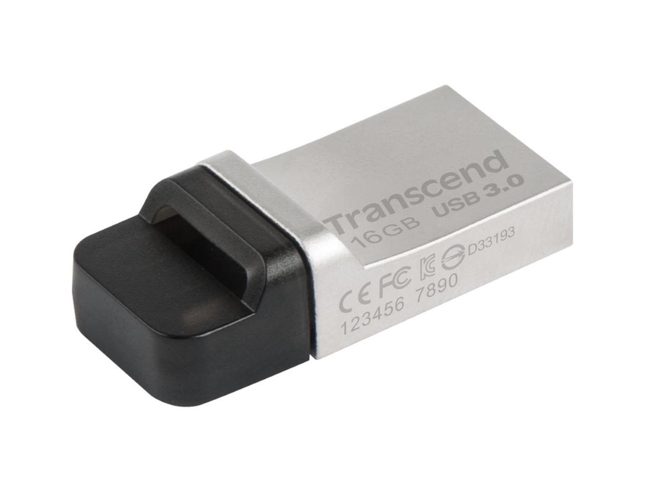 16GB Transcend Jetflash 880S OTG USB3.0 Flash Drive - Silver Edition