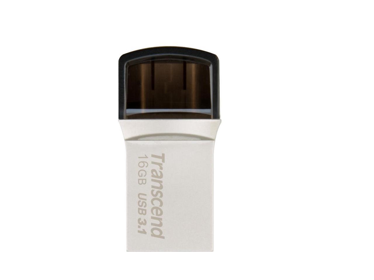 16GB Transcend JetFlash 890S OTG Flash Drive with USB3.1 and USB Type-C Connectors