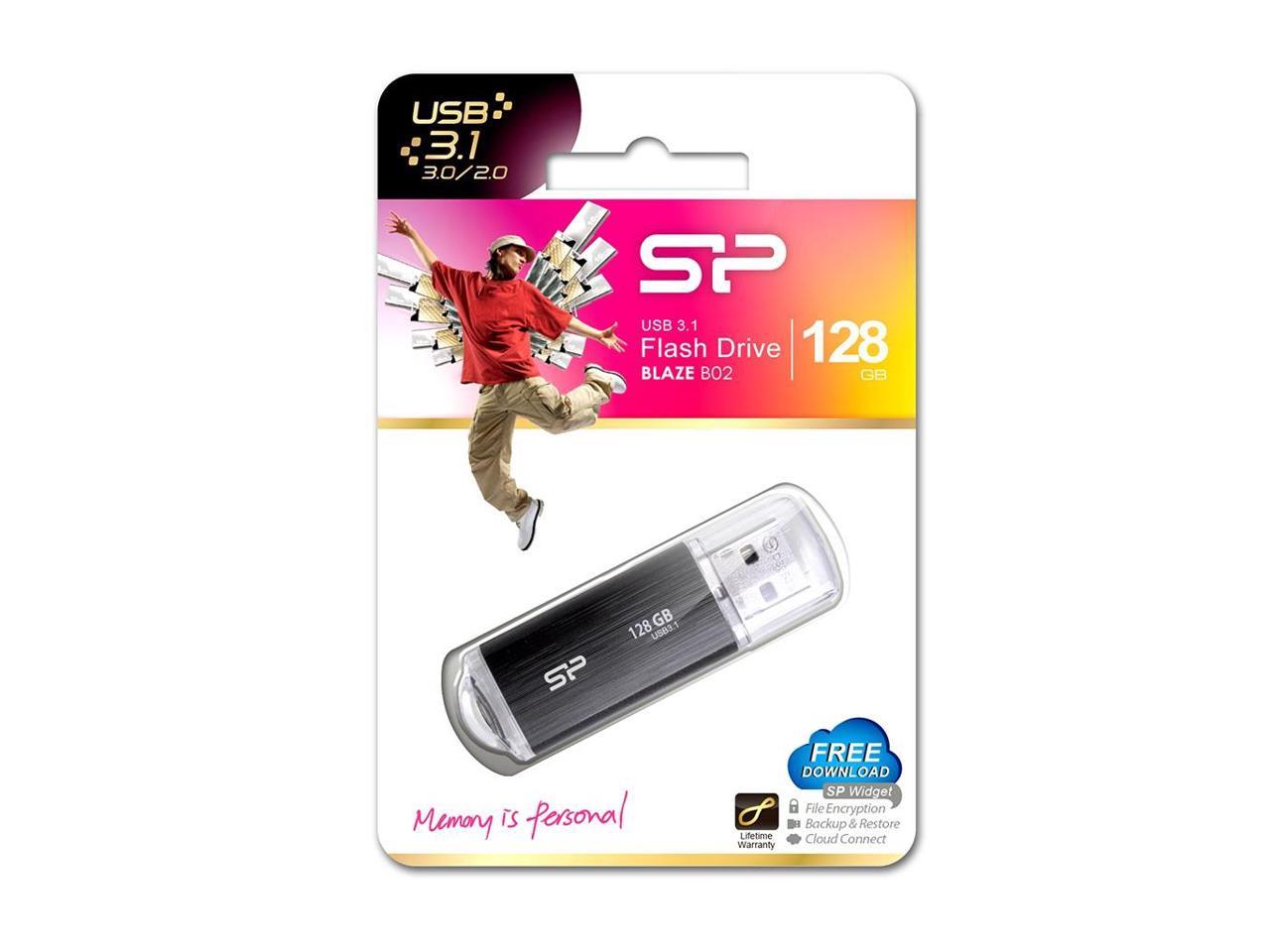 128GB Silicon Power Blaze B02 USB3.1 Flash Drive Black