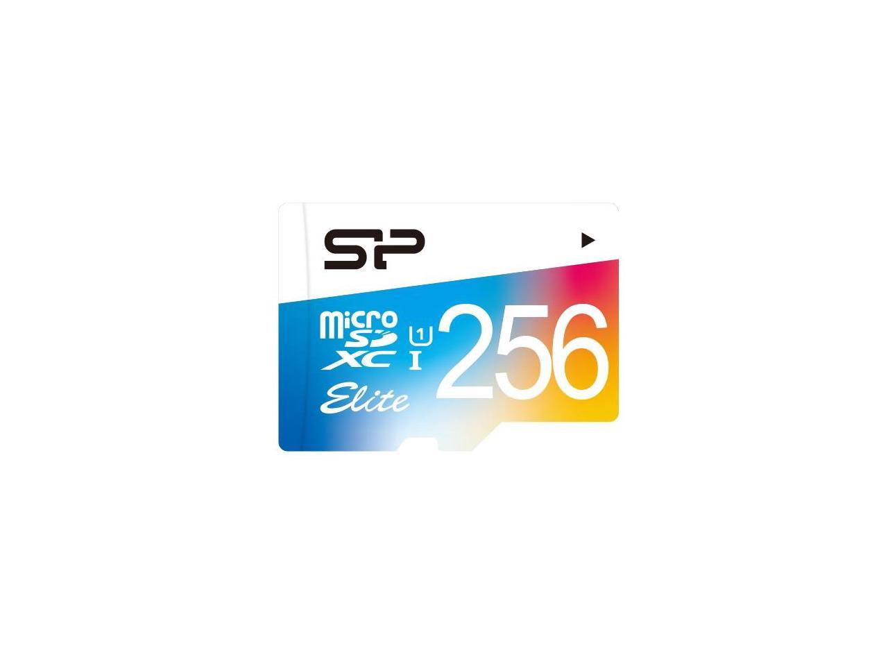 256GB Silicon Power Elite microSDXC CL10 UHS-1 85MB/sec Colorful Memory Card With Adapter