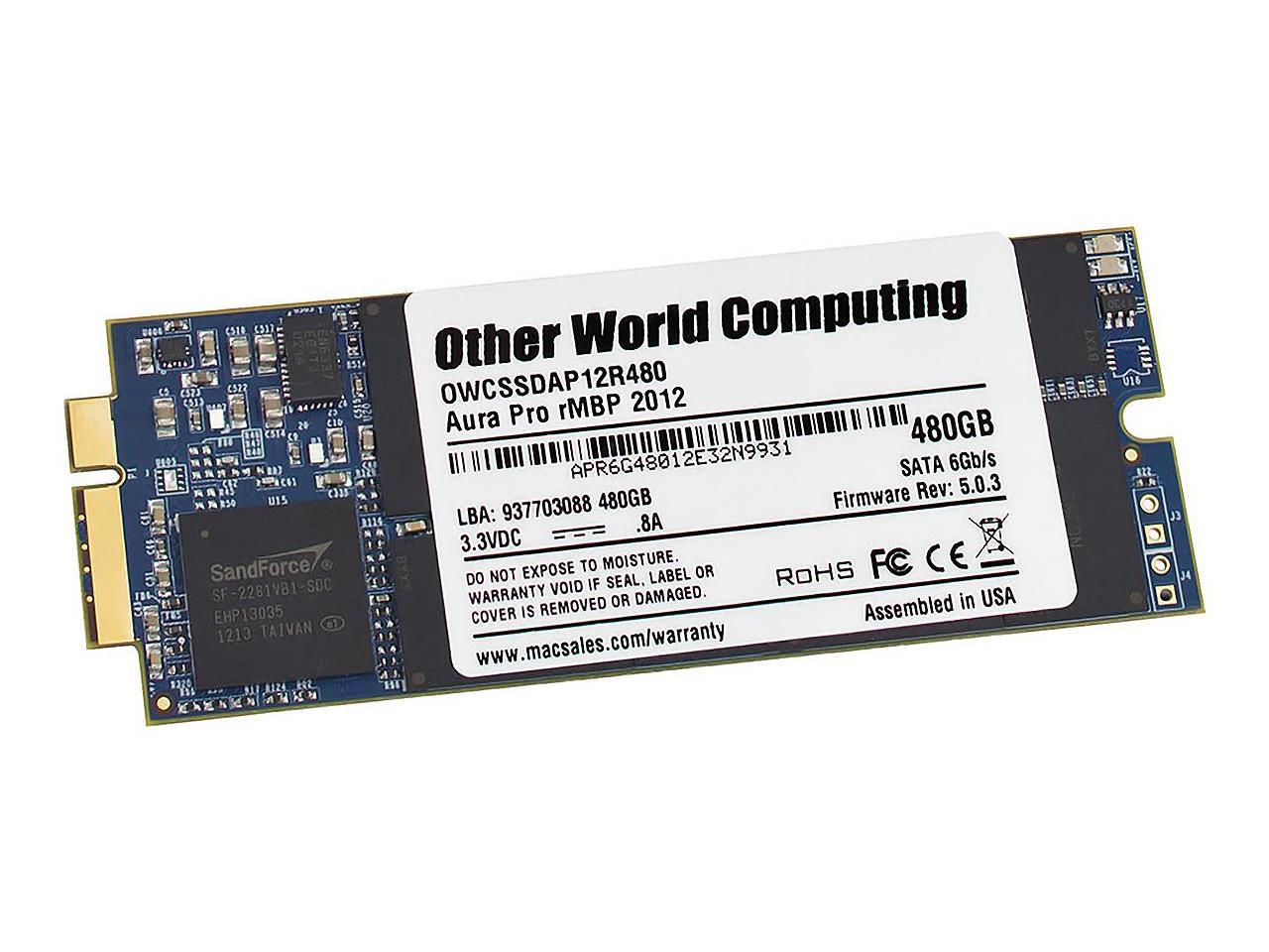 Owc Aura Pro 6gb/s For Retina 15 Macbook Air 2012 With 3yr