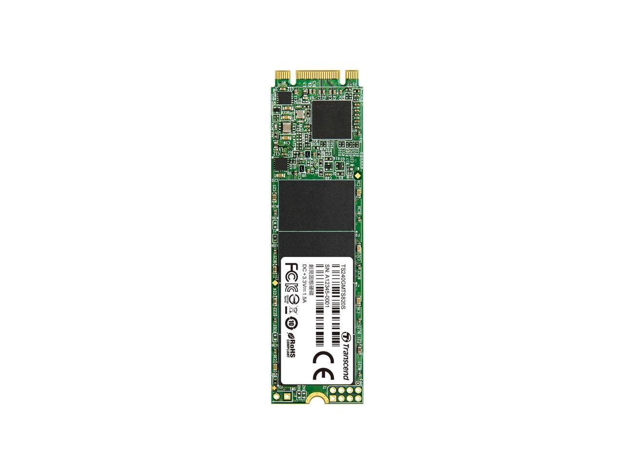 240GB Transcend M.2 SATA III 6Gb/s SSD MTS820S 3D TLC Flash 80mm Form Factor