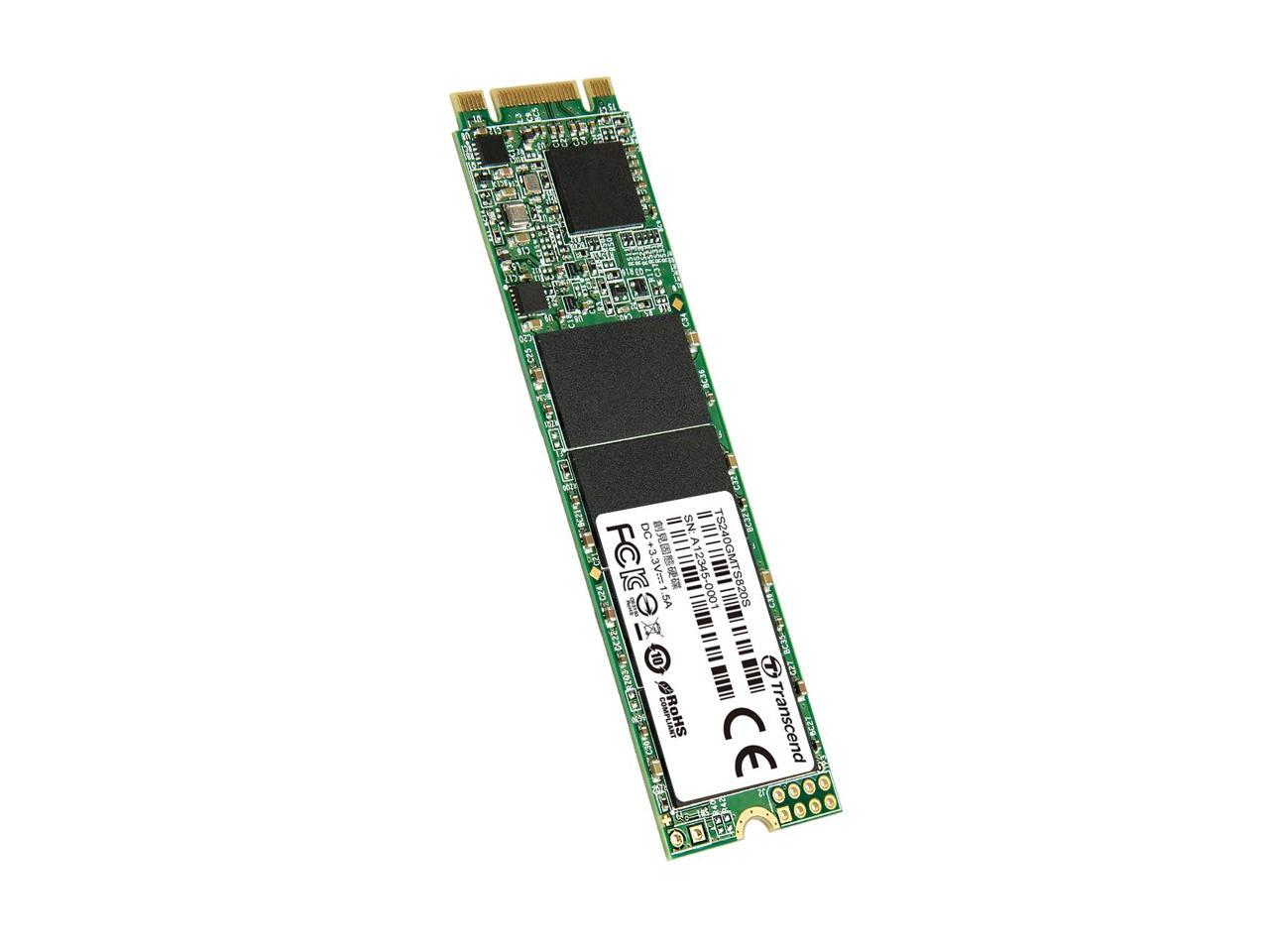 240GB Transcend M.2 SATA III 6Gb/s SSD MTS820S 3D TLC Flash 80mm Form Factor