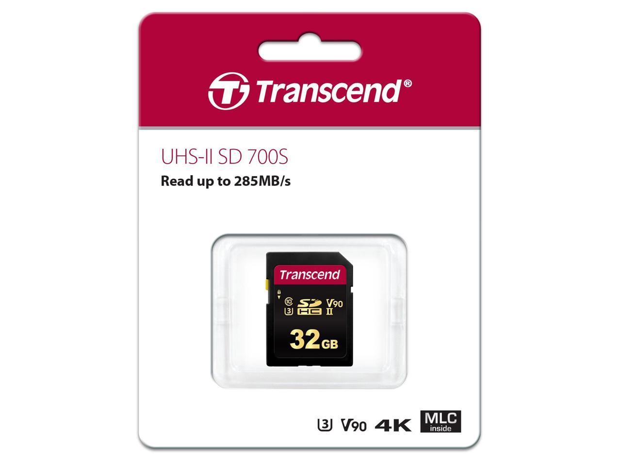 32GB Transcend 700S SDHC UHS-II U3 V90 SD Memory Card CL10 285MB/sec MLC Flash