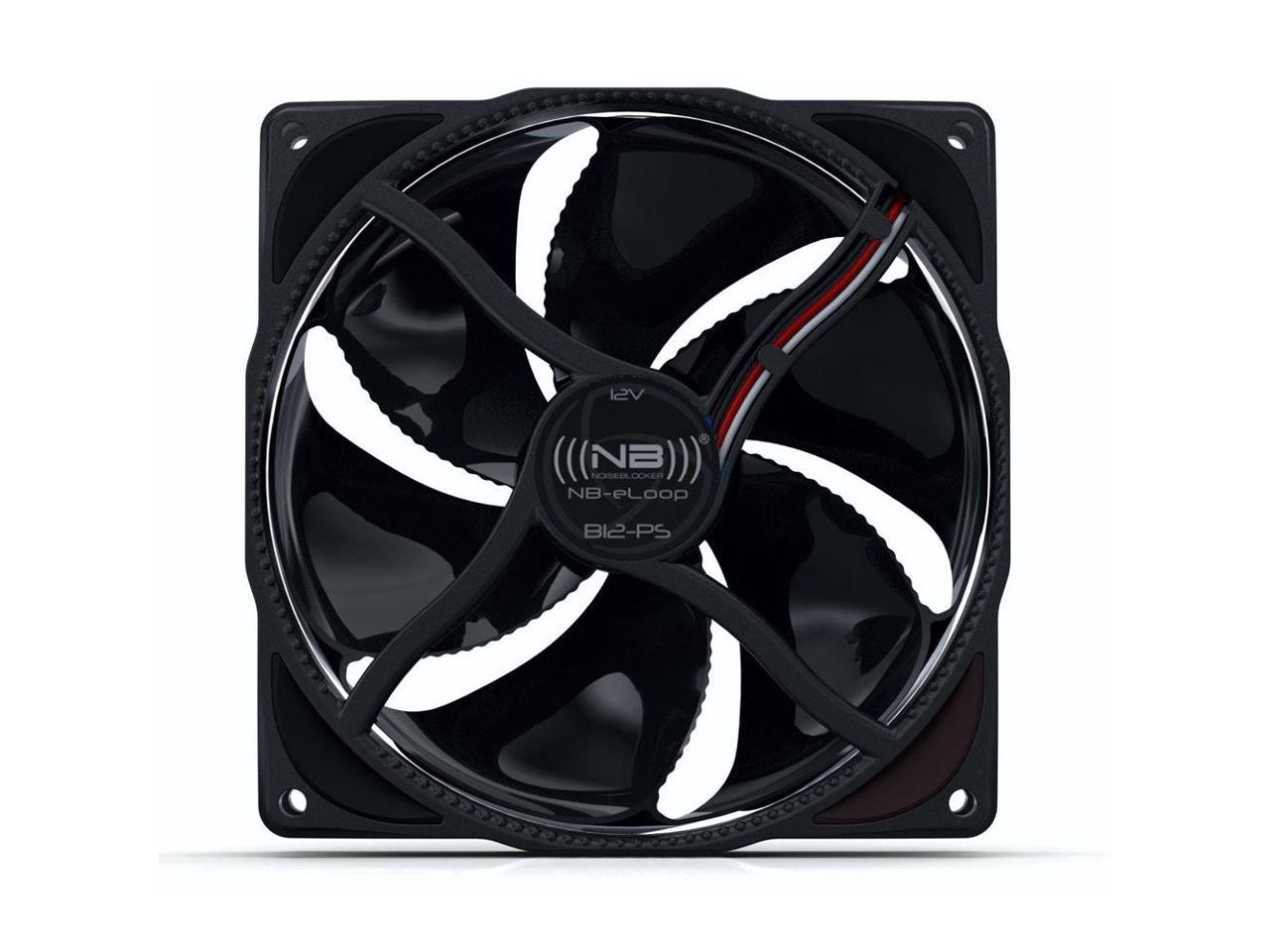 Noiseblocker NB-eLoop Series B12-PS Black Edition 120mm PWM Bionic Loop Rotor Fan, 1500rpm, 21 dBA