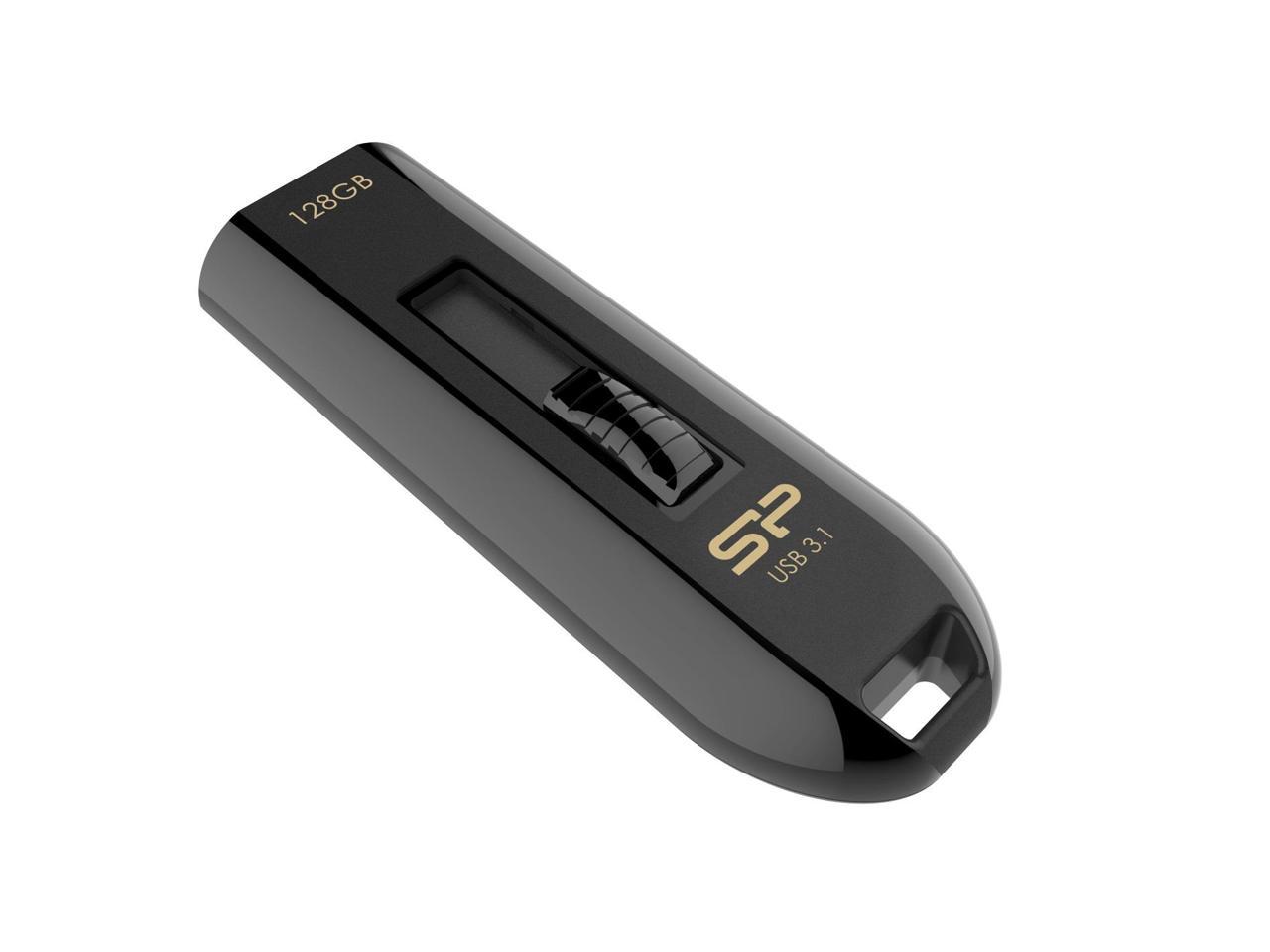 128GB Silicon Power Blaze B21 USB3.1 Flash Drive Black w/ Sliding USB Connector