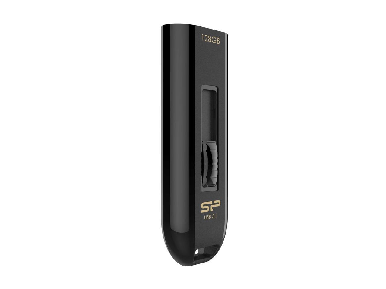 128GB Silicon Power Blaze B21 USB3.1 Flash Drive Black w/ Sliding USB Connector