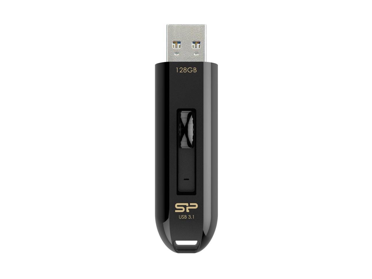 128GB Silicon Power Blaze B21 USB3.1 Flash Drive Black w/ Sliding USB Connector