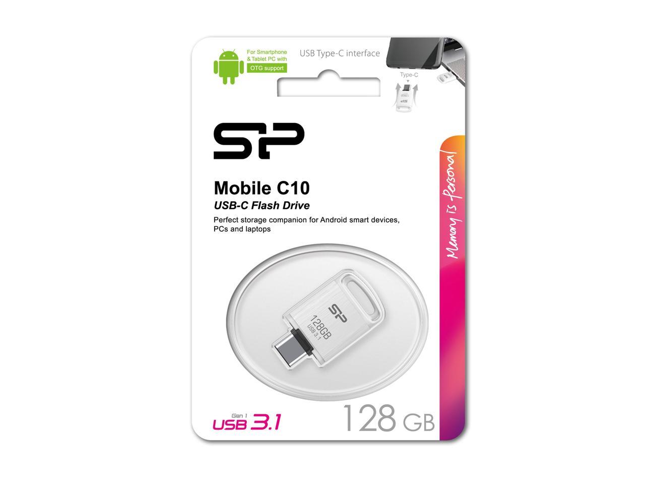 128GB Silicon Power Mobile C10 Android USB3.1 Type-C Flash Drive White