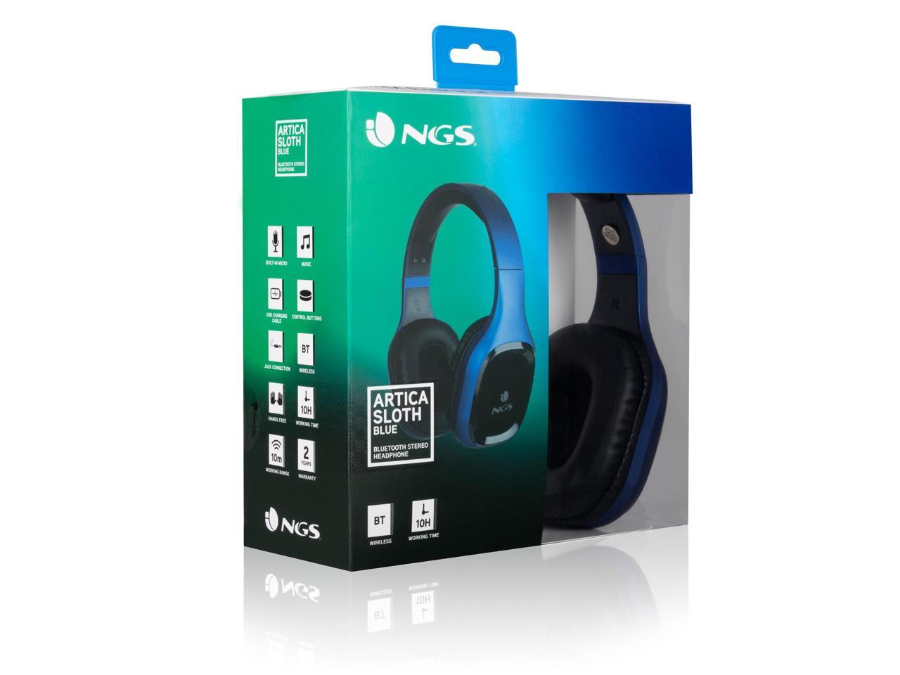 NGS Artica Sloth Wireless BT Headphones, Blue