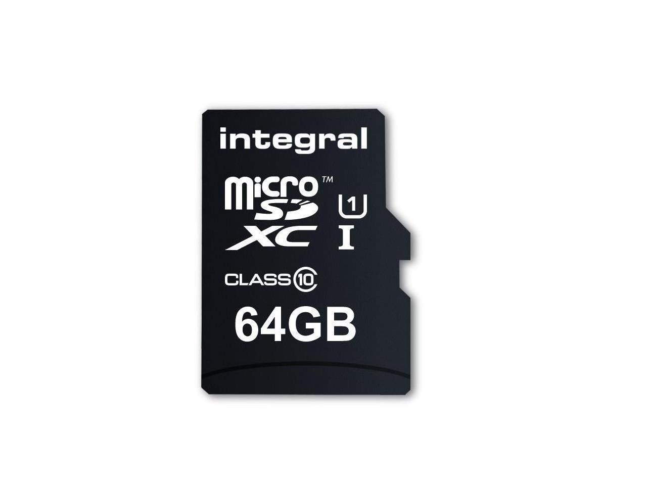 64GB Integral Ultima Pro microSDXC CL10 (90MB/s) High-Speed Memory Card w/Adapter