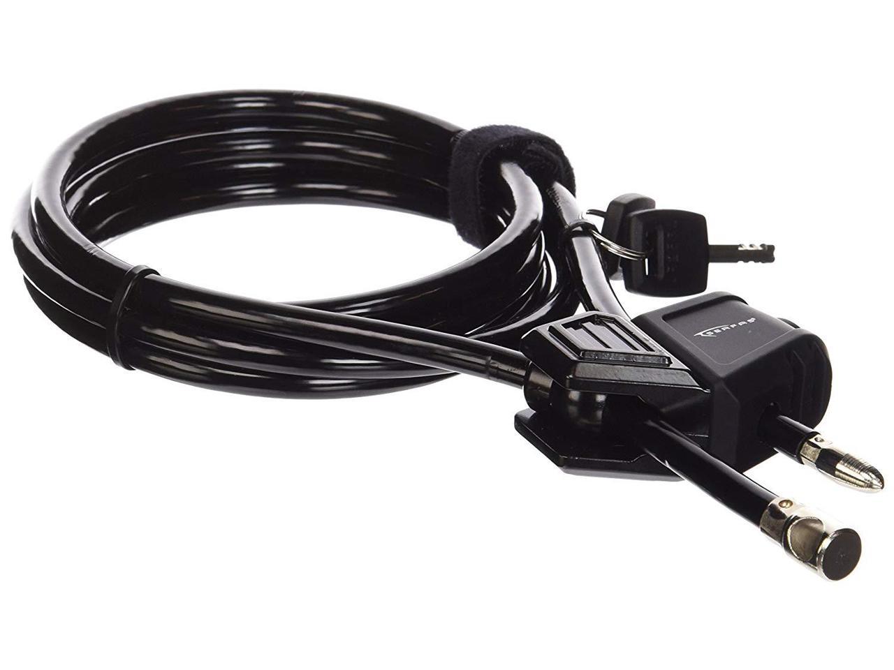 EyezOff Adjustable Cable Lock, Double-Loop Function, 2 Keys, 8mm x 2000mm cable