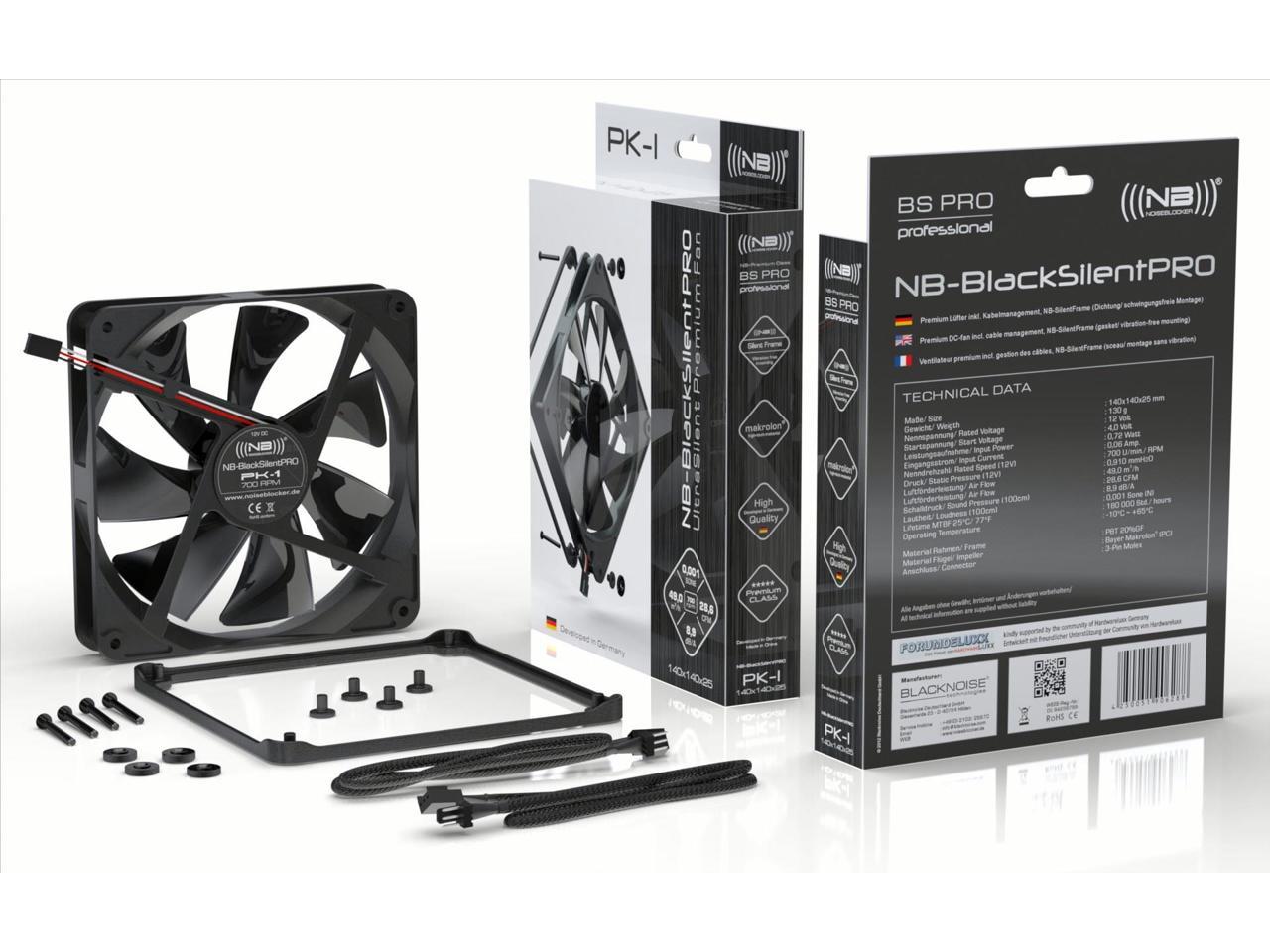 Noiseblocker NB-BlackSilentPro PK-3 140mm 1700rpm High Quality Axial Fan