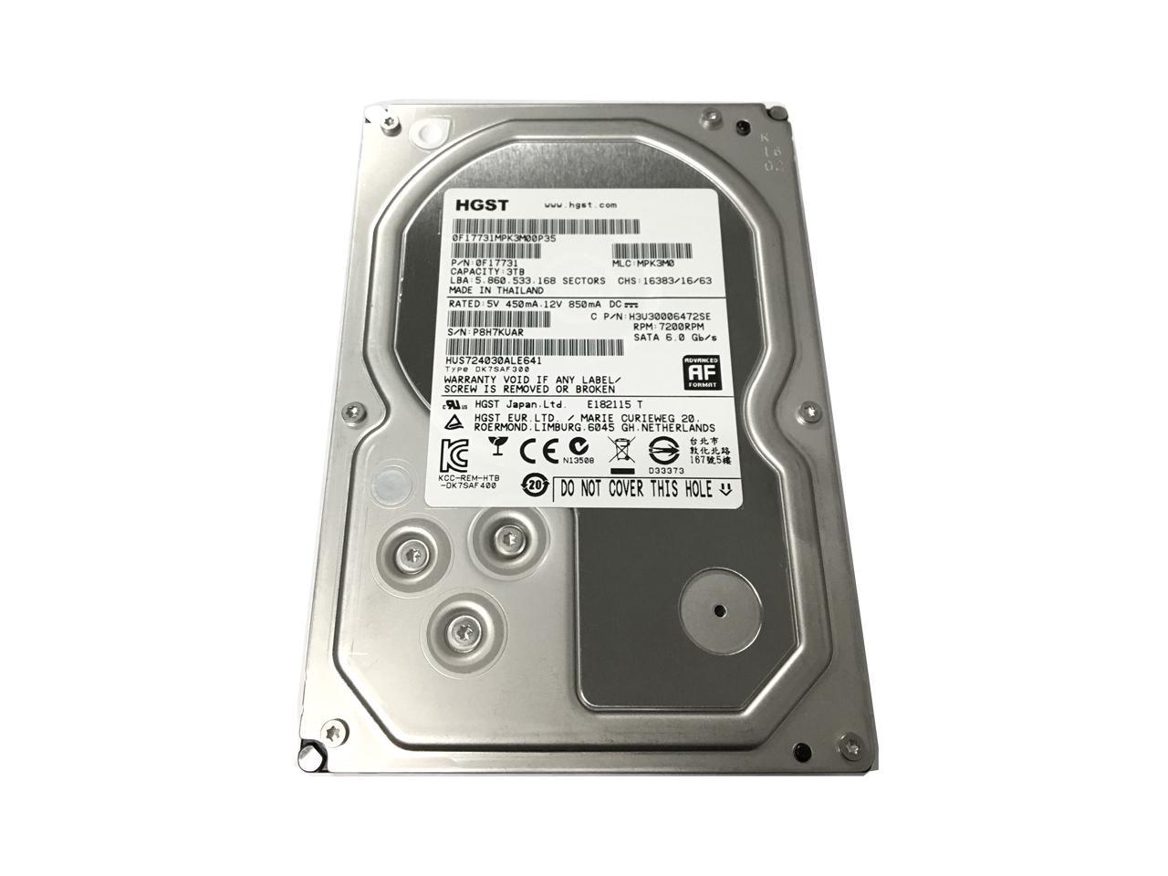 HGST Ultrastar 7K4000 HUS724030ALE641 (0F17731) 3TB 64MB Cache 7200 RPM SATA III 6.0Gb/s 3.5" Enterprise Internal Hard Drive
