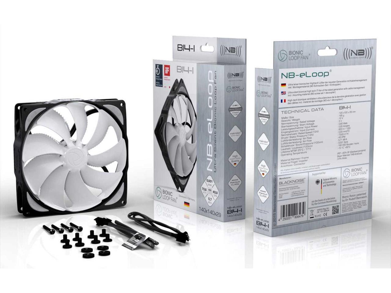 Noiseblocker NB-eLoop B14-3 140mm Bionic Loop Rotor Fan