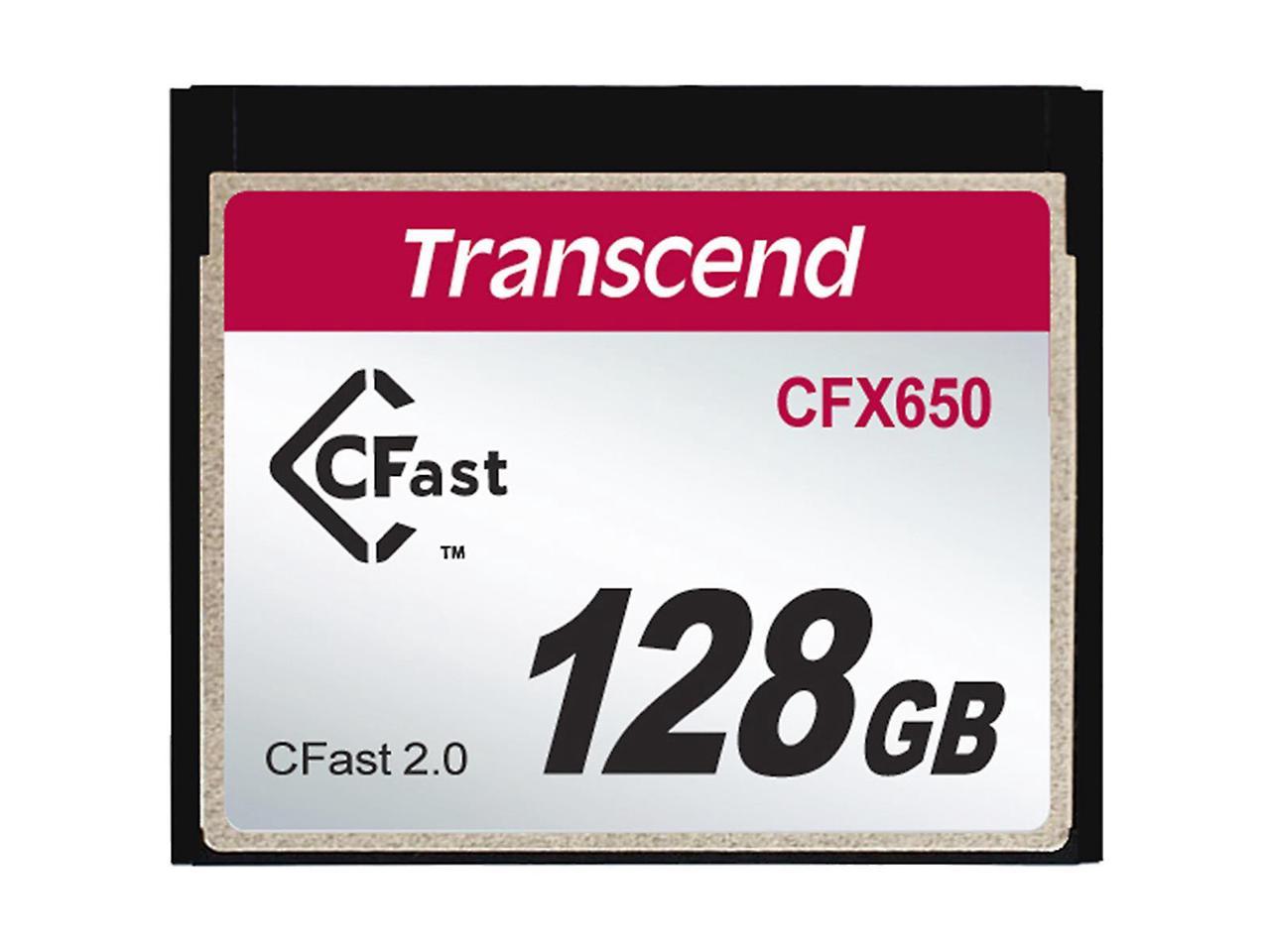 Transcend 128 GB CFast Card - 500 MB/s Read - 250 MB/s Write - 650x Memory Speed - 3 Year Warranty
