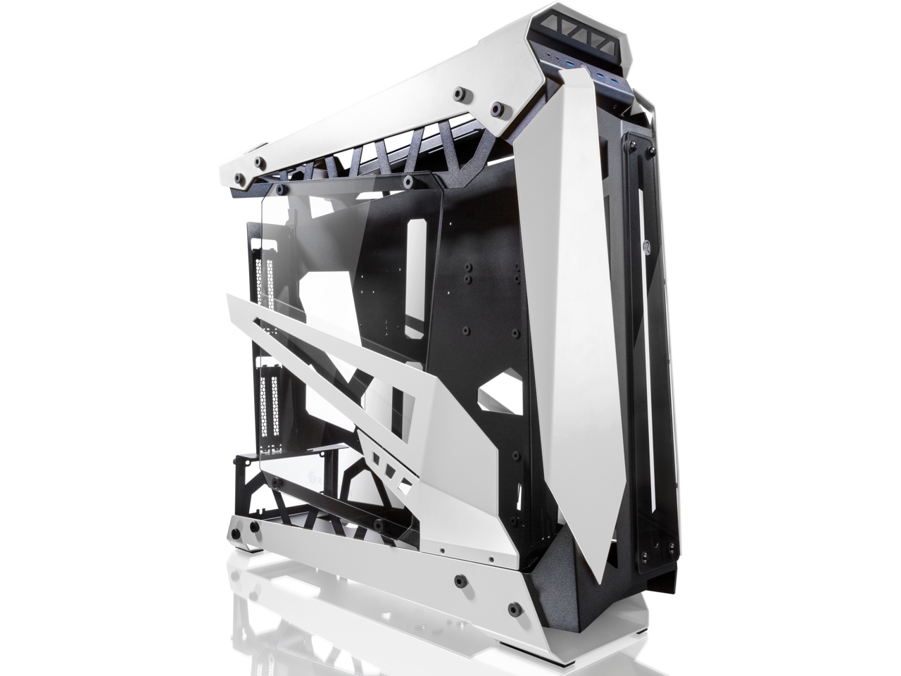 RAIJINTEK NYX PRO - White, a Open Frame Alu. Case (EE-B M/B), 4mm Tempered Glass, Flip Open Top Panel & Front Panel, max. 496mm VGA Card, max. 2.5"SSD×4, max. 12025 Fanx6, PCI Express Gen3 Riser Card