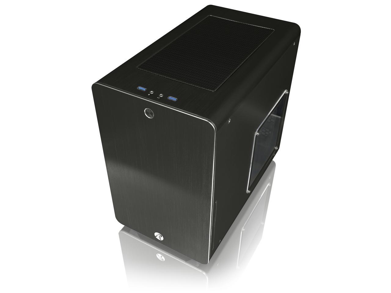RAIJINTEK STYX BLACK, Alu Micro-ATX Case - Compatible With Regular ATX Power Supply, Max. 280mm VGA Card, 180mm CPU Cooler, Max. 240mm Radiator Cooling On Top, with A Drive Bay For Slim DVD On Side