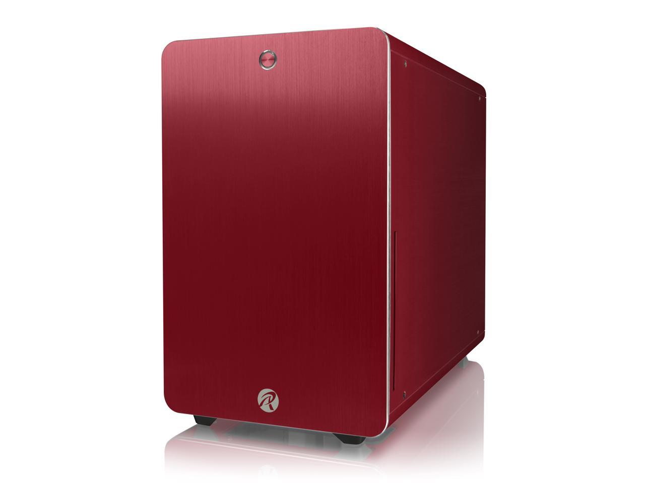 RAIJINTEK STYX Classic, an Alu Micro-ATX case, Compatible with regular ATX Power Supply, Max. 280mm VGA Card, 180mm CPU Cooler, 240mm Radiator Cooling On Top, a Drive Bay For Slim DVD On Side - Red