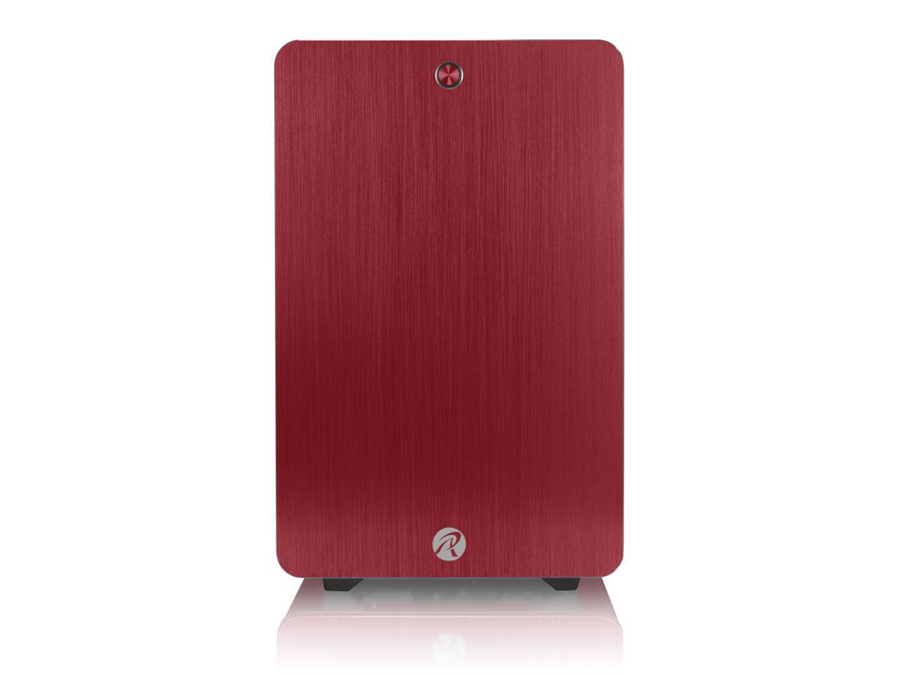 RAIJINTEK STYX Classic, an Alu Micro-ATX case, Compatible with regular ATX Power Supply, Max. 280mm VGA Card, 180mm CPU Cooler, 240mm Radiator Cooling On Top, a Drive Bay For Slim DVD On Side - Red