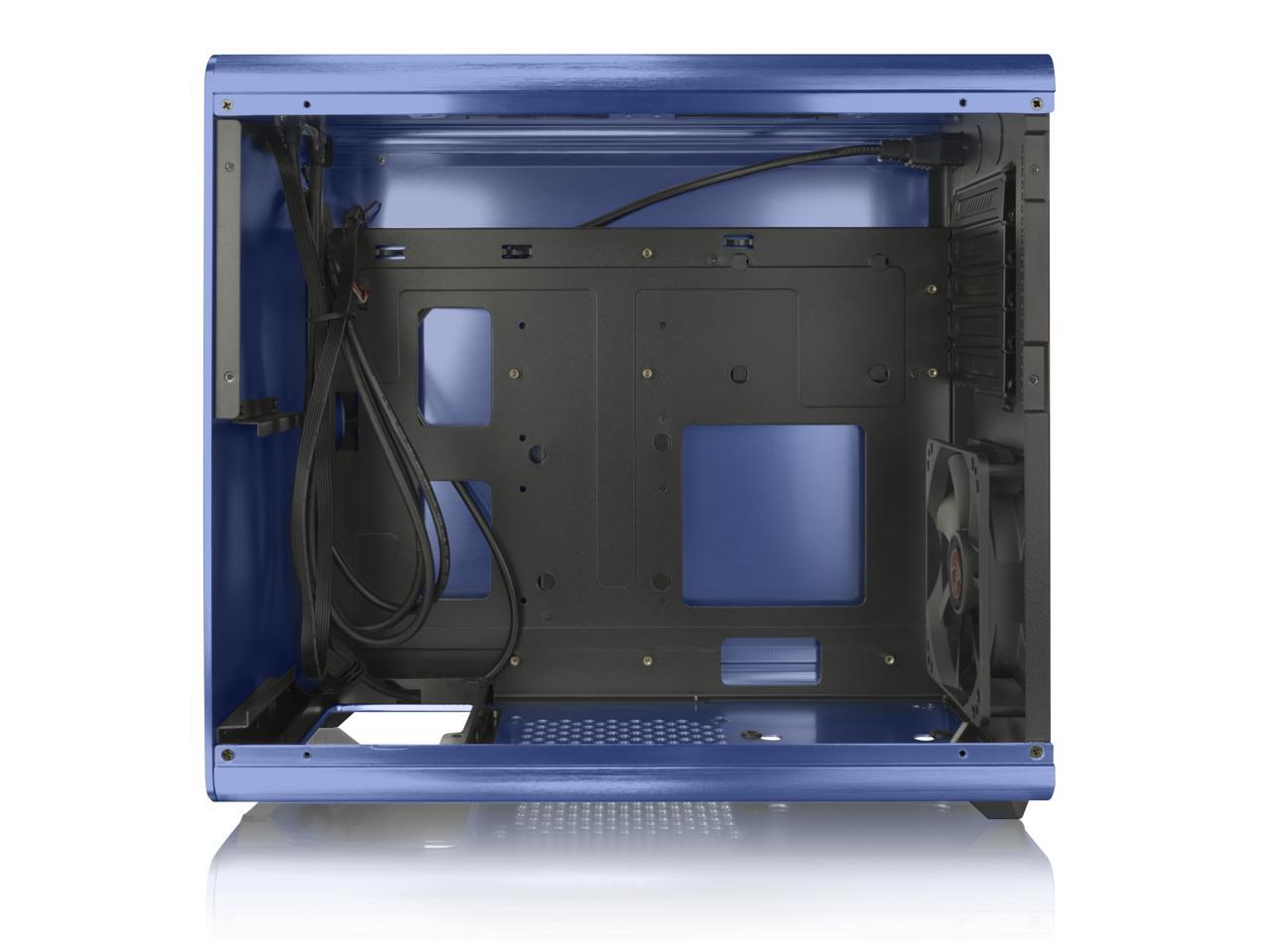 RAIJINTEK STYX Classic, an Alu Micro-ATX case, Compatible with regular ATX Power Supply, Max. 280mm VGA Card, 180mm CPU Cooler, 240mm Radiator Cooling On Top, a Drive Bay For Slim DVD On Side - Blue