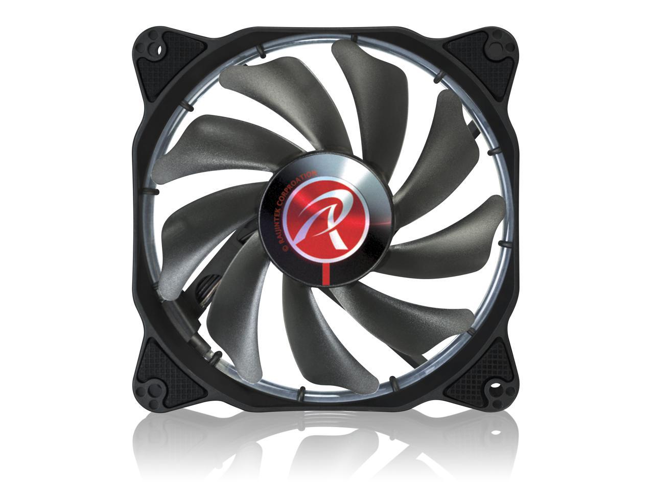 RAIJINTEK AURAS 12 RGB -2pack, a 12025 O-type RGB PWM fan with controller box (3 modes), brings visible colors and brightness uniformity from all directions and adds spot light to cases & CPU coolers.