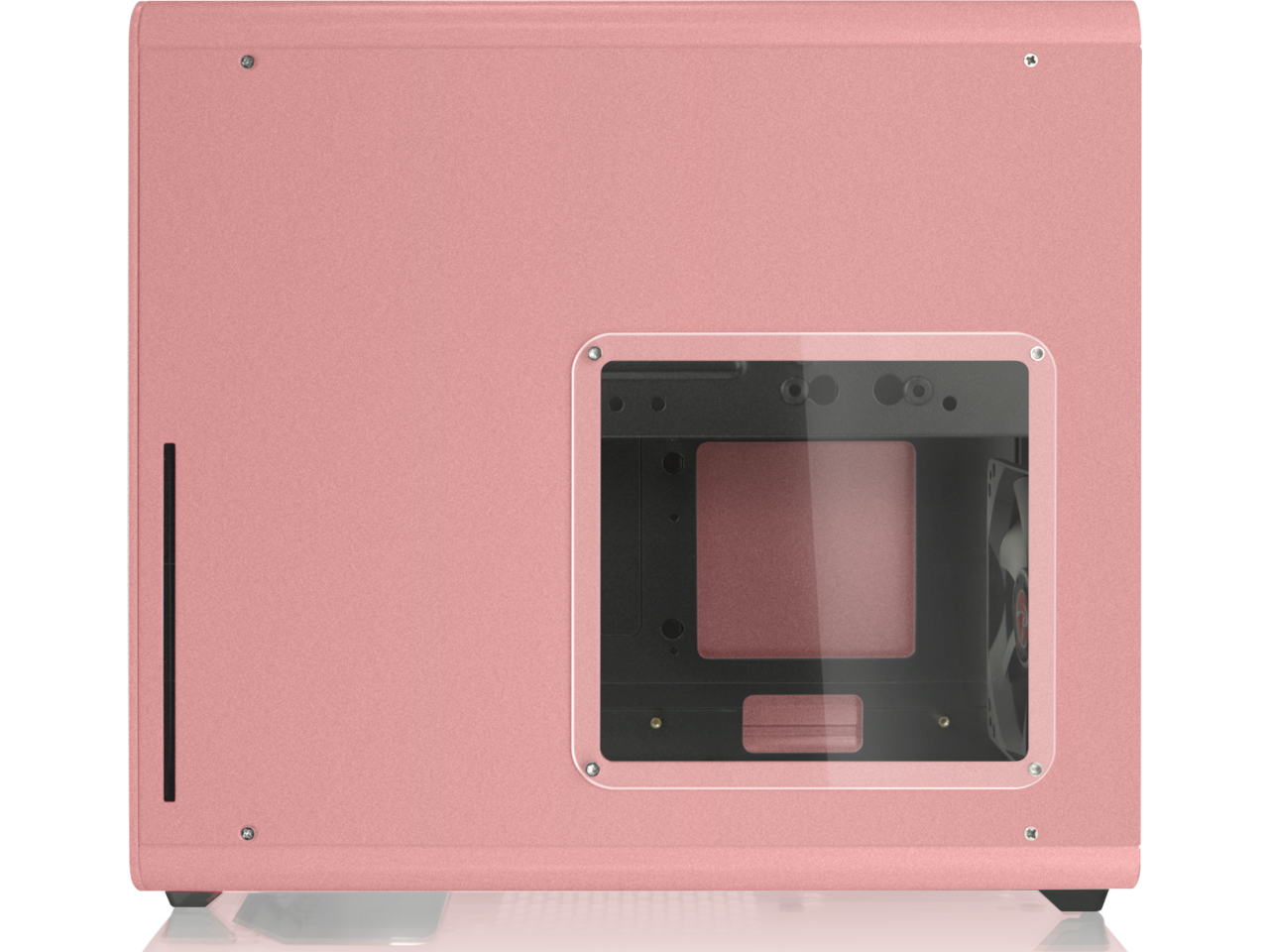 RAIJINTEK STYX PINK, a Alu Micro-ATX Case - Compatible With Regular ATX Power Supply, Max. 280mm VGA Card, 180mm CPU Cooler, Max. 240mm Radiator Cooling On Top, with a Drive Bay For Slim DVD On Side.