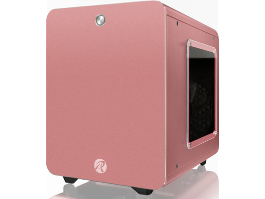 RAIJINTEK METIS PLUS PINK, a Alu. M-ITX Case, is with one 12025 LED fan at rear, USB 3.0* 2, Ventilate holes at top, Compatible with Standard ATX PSU, 170mm VGA Card length, 160mm CPU Cooler heigth.