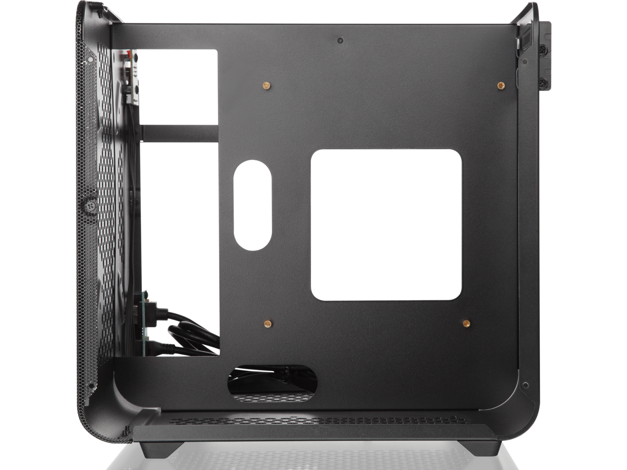 METIS EVO BLUE TGS, an Alu. ITX case with tempered glass, is designed to fulfill the smallest case built with ultra high air flow to solve all thermal issue of SFF chassis, 200mm fan option at front.