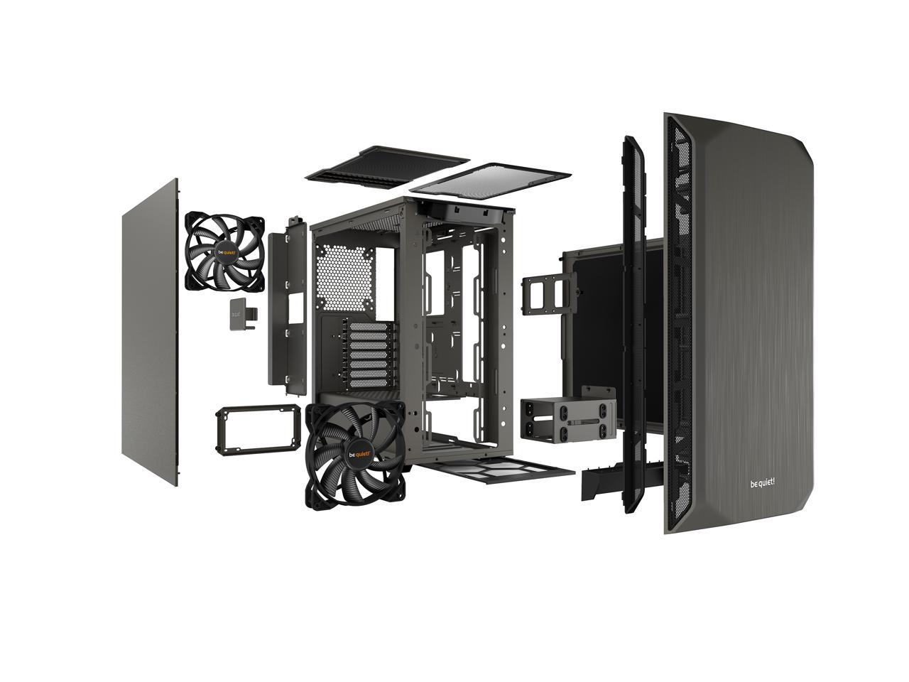 be quiet BG036 Pure Base 500 ATX, Mid-Tower Computer Case, Two Pre-installed Fans, Gray