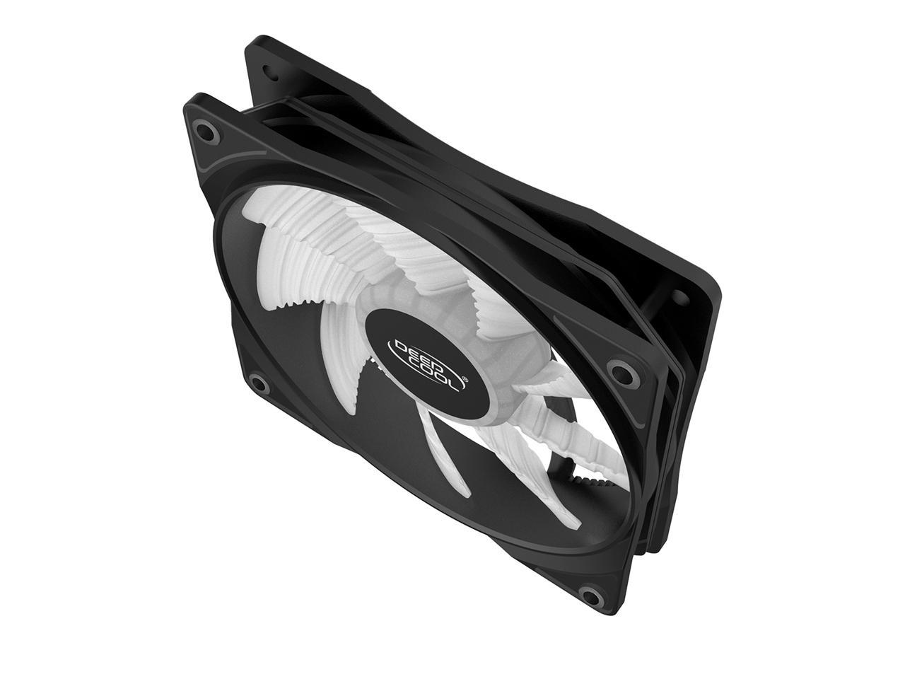 DEEPCOOL RF120 Single Color LED Fan (RF120B) - 120mm 9-Blade Blue LED Cooling Fan with 3-pin/LP4 Power Connector