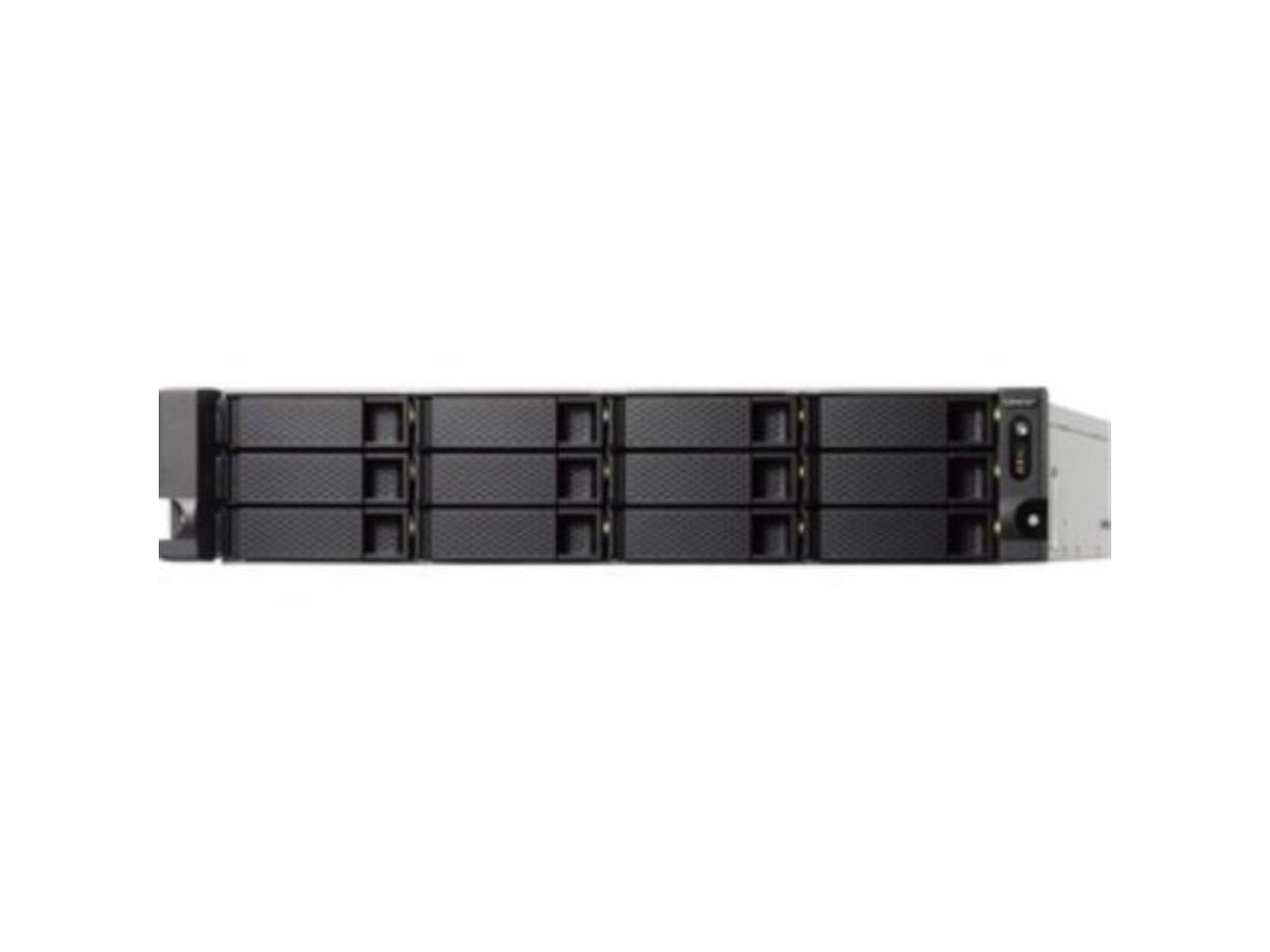 QNAP TS-1263XU-RP-4G-US 2U 12-Bay AMD 64bit x86-based NAS and iSCSI/IP-SAN, Quad Core 2.0GHz, 4GB RAM, 4 x 1GbE, 1 x 10GbE (10GBASE-T), Redundant PSU