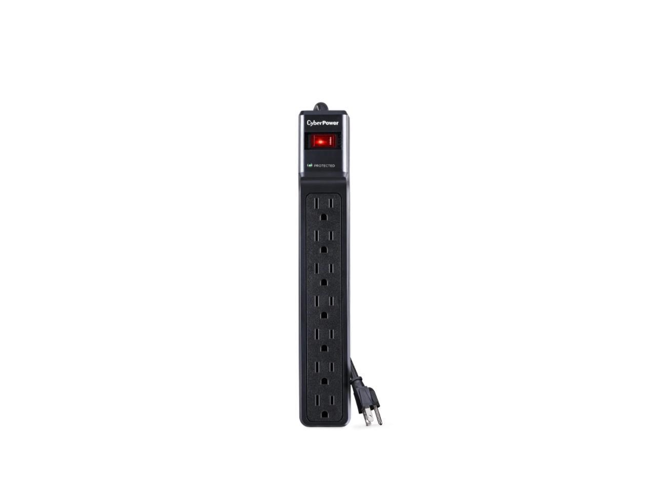 CyberPower Systems USA CSB7012 CyberPower CSB7012 Essential 7-Outlets Surge Suppressor with 1500 Joules and 12FT Cord - 7 x NEMA 5-15R - 1500 J - 125 V AC Input