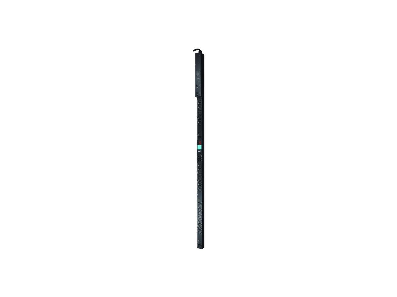 APC Rack Mount PDU, Metered-by-Outlet with Switching, 200V-240V/30A, (24) Outlets, 0U Vertical Rackmount (AP8641)