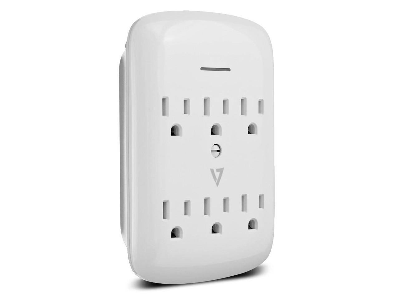 V7 6-Outlet Wall Tap Surge 1200J (SA06WALL-1N)