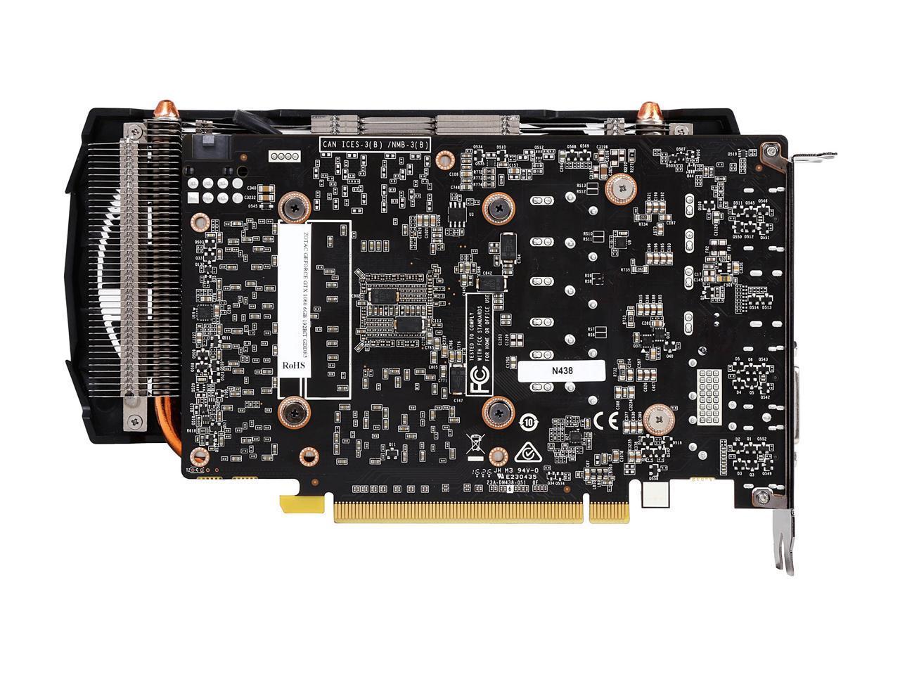 ZOTAC GeForce GTX 1060 AMP Edition, ZT-P10600B-10M, 6GB GDDR5 PCI Express 3.0 Dual-link DVI, Display Port, HDMI IceStorm Cooling, Metal Wraparound Carbon ExoArmor exterior Graphics Card