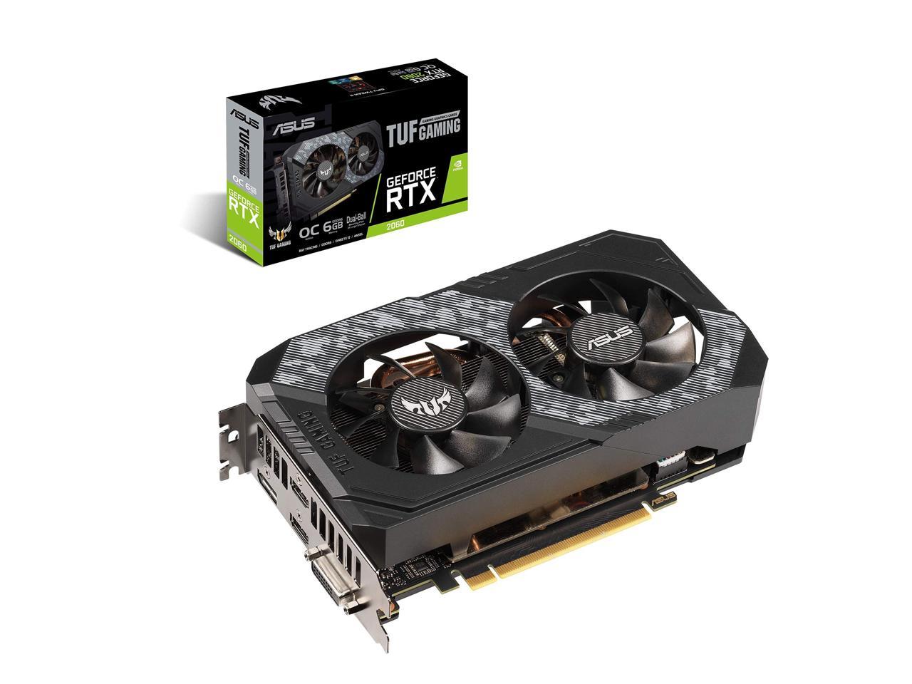 ASUS TUF-RTX2060-O6G-GAMING - OC Edition - graphics card - GF RTX 2060 - 6 GB GDDR6 - PCIe 3.0 x16 - DVI, 2 x HDMI, Disp