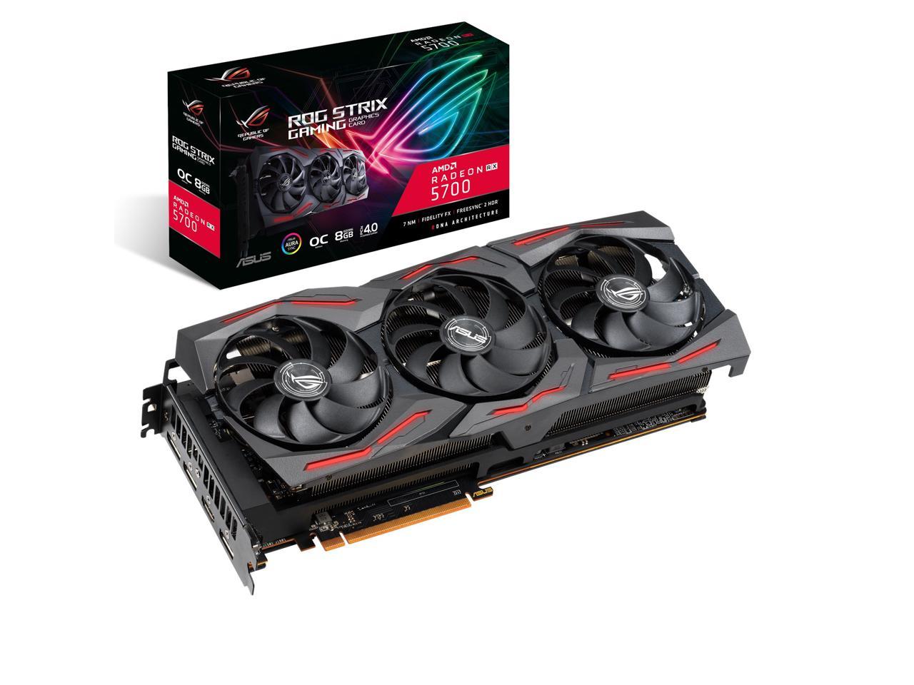 ASUS ROG Strix Radeon RX 5700 ROG-STRIX-RX5700-O8G-GAMING 8GB 256-Bit GDDR6 PCI Express 4.0 HDCP Ready CrossFireX Support Video Card