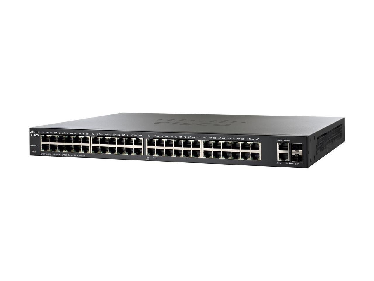 CISCO 220 Series SF220-48P-K9-UK Managed 48 Ports Switch - Managed - Rack-Mountable