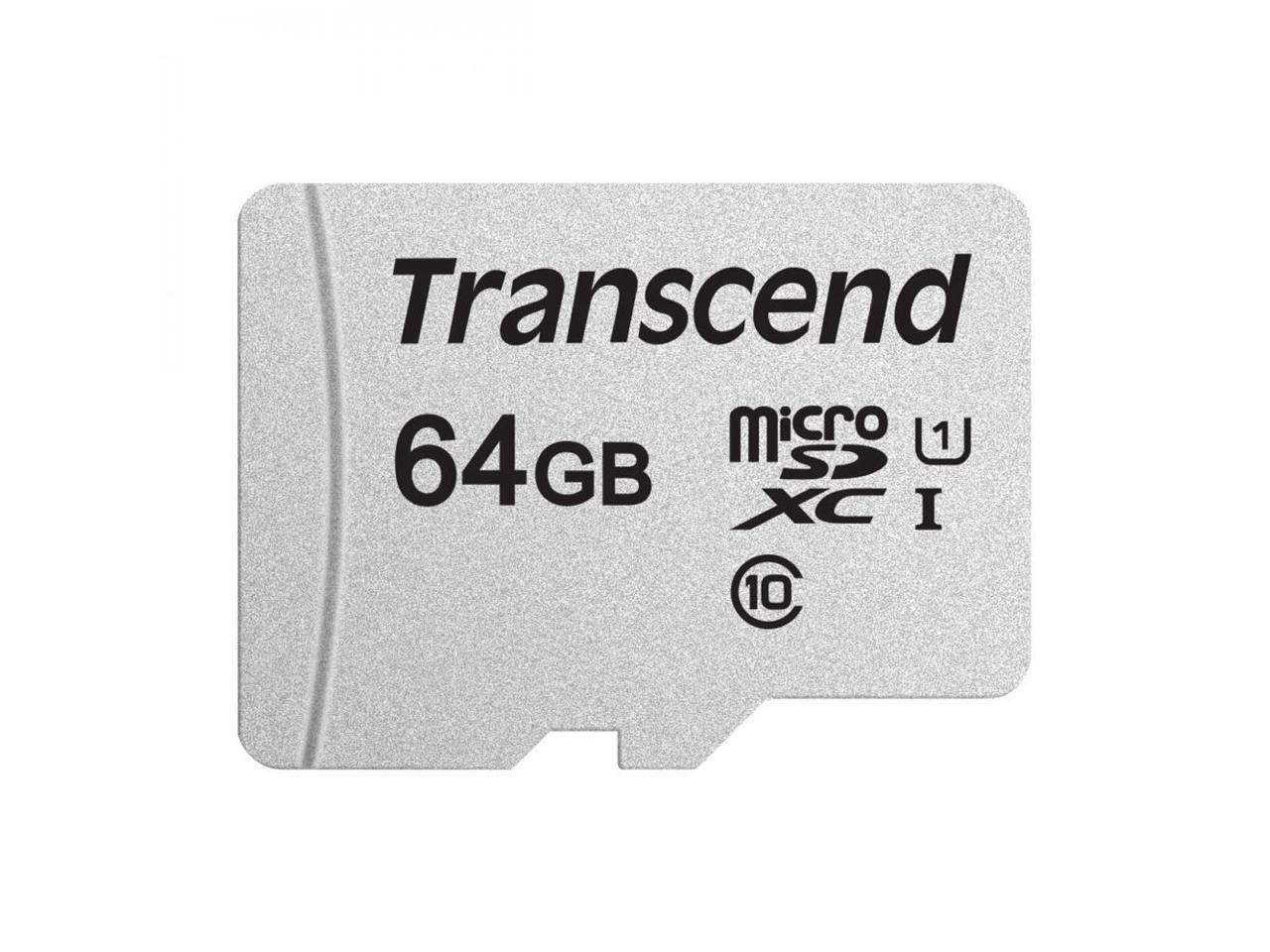 64GB Transcend 300S microSDXC UHS-I CL10 Memory Card with SD Adapter 95MB/sec