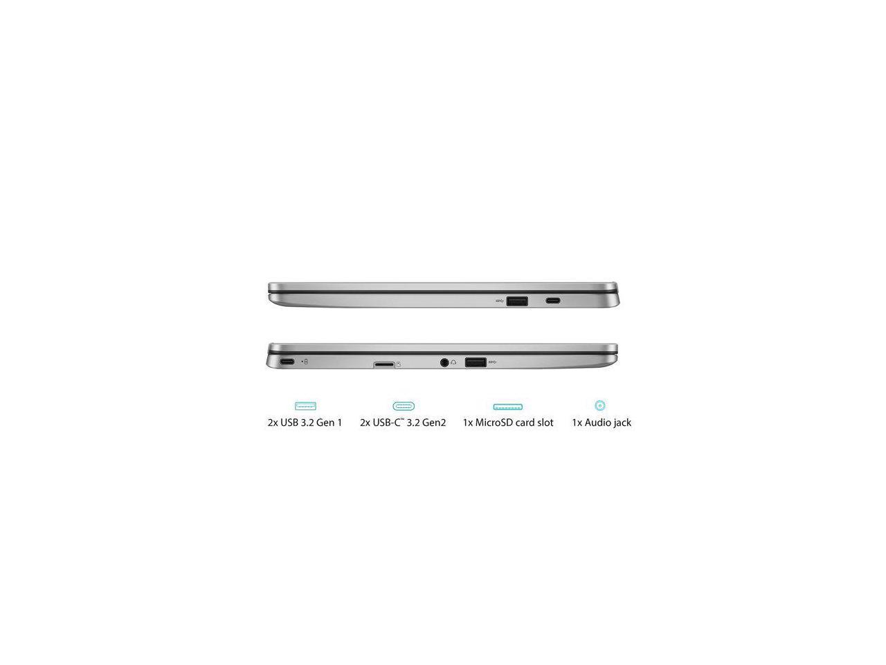 ASUS C424MA 14 4GB, 64GB Chromebook; 14" Full HD, Intel Celeron N4020, 4GB RAM, 64GB eMMC, Silver, Chrome OS, C424MA-WH44F
