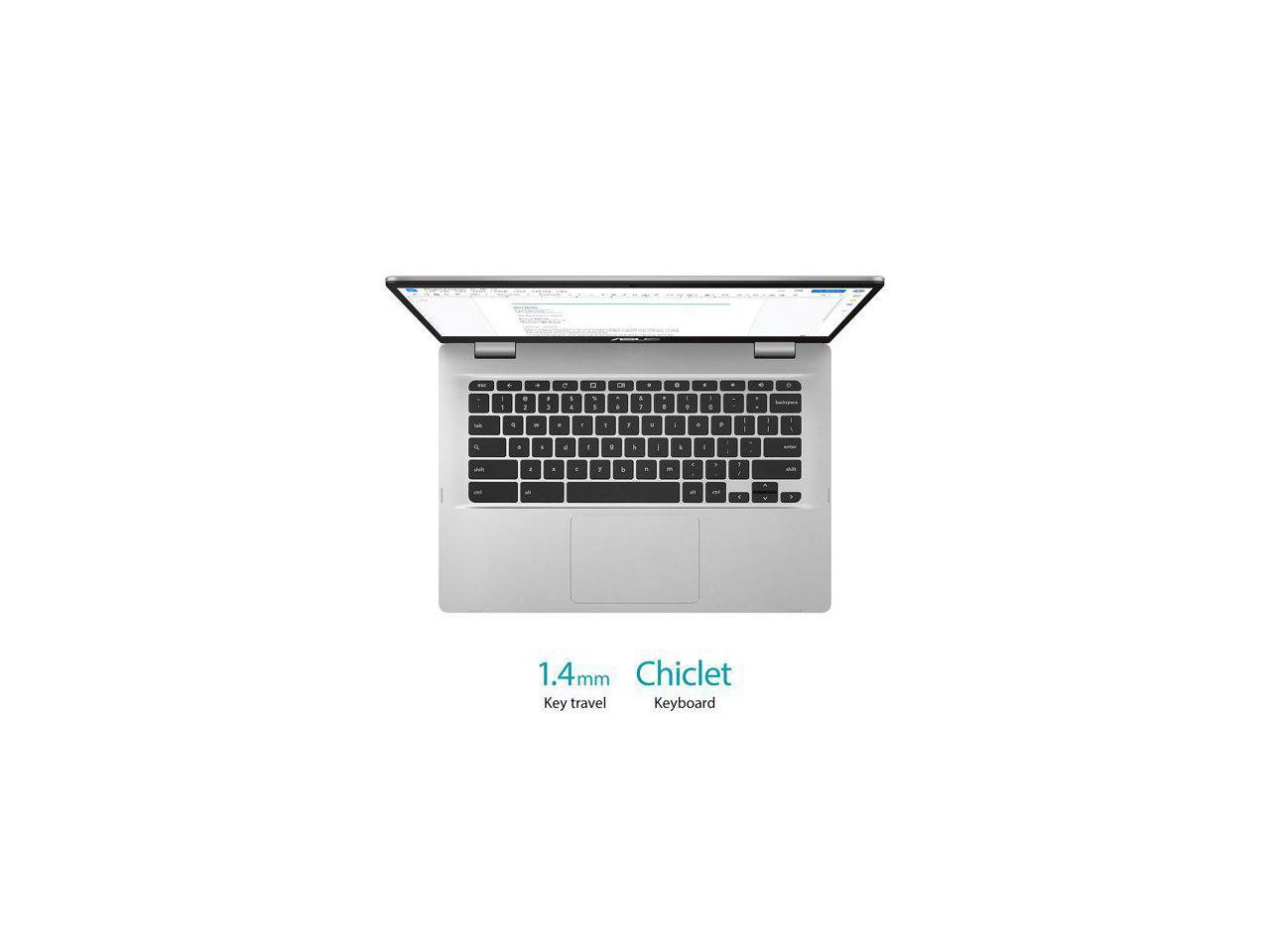 ASUS C424MA 14 4GB, 64GB Chromebook; 14" Full HD, Intel Celeron N4020, 4GB RAM, 64GB eMMC, Silver, Chrome OS, C424MA-WH44F