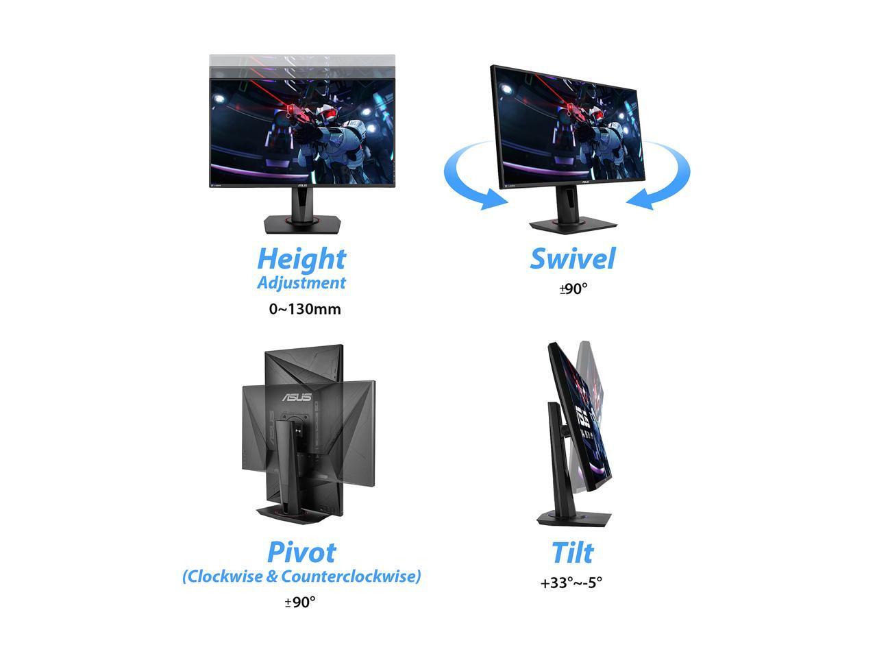 ASUS VG279Q Black 27" 1ms MPRT , 3ms(GTG) HDMI Widescreen Gaming Monitor, Full HD, IPS, 144Hz, Adaptive-Sync 400 cd/m2 ASCR 100,000,000:1 (1,000:1)